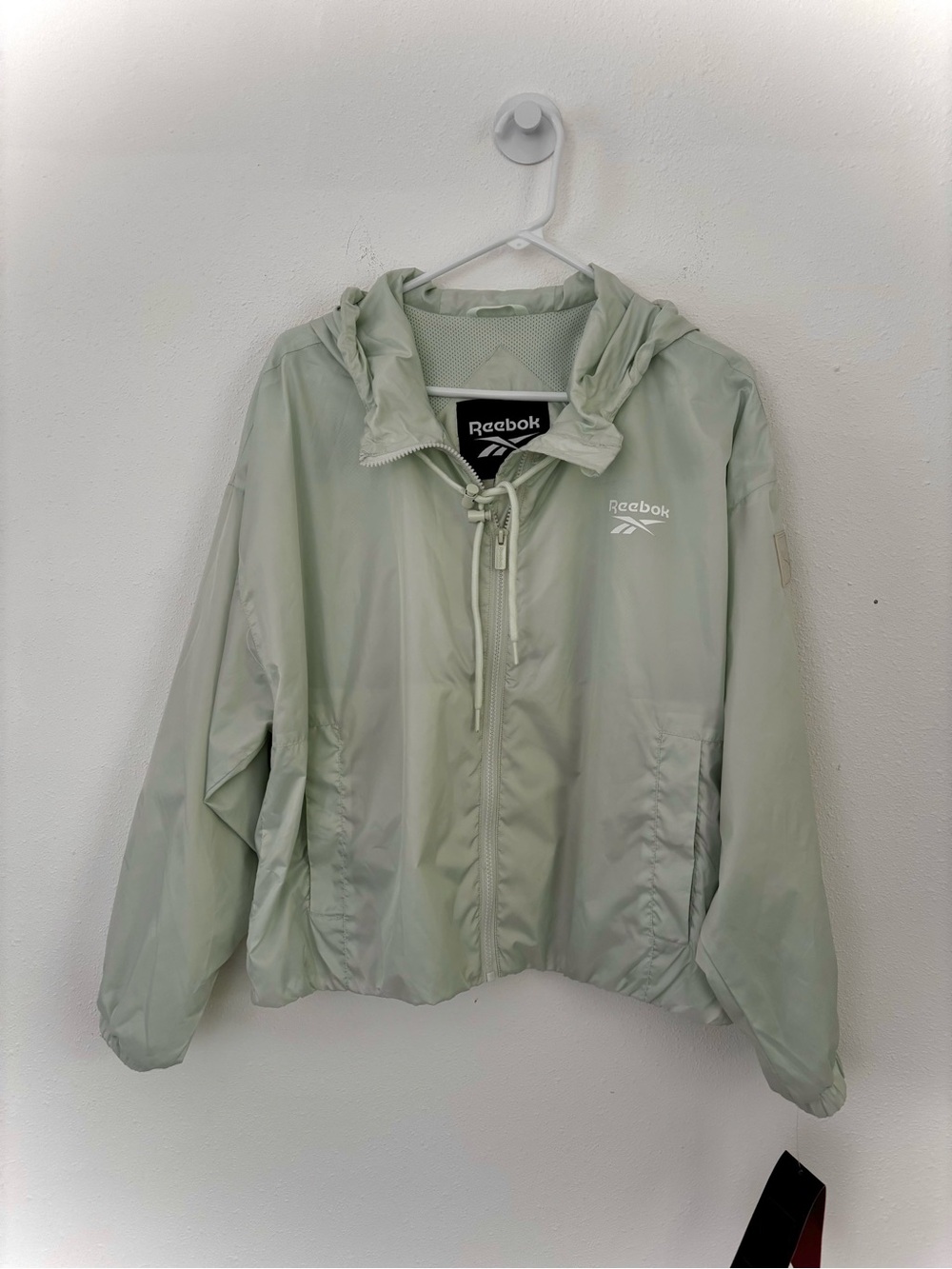 Reebok Light Sage Hooded Windbreaker Jacket